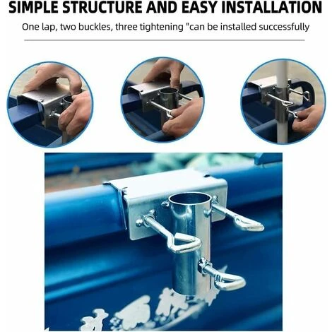 Support De Parasol Pour Balustrade De Balcon,Clip De Fixation Pour Parasol De Jardin Support De Parasol De Balcon Peu Encombrant Upport De Parasol Pour Balcon, Clip De Fixation Pour Parapluies – Image 3