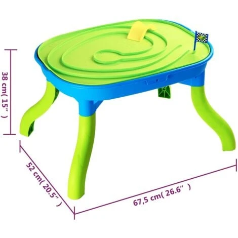 Table à Sable Et à Eau 3 En 1 Pour Enfants 67,5x52x38 Cm PP VidaXL – Image 3