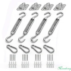 Kit De Fixation Pour Voile D'ombrage, Acier Inoxydable Soleil Voile D'ombrage Kit De Fixation Pour Triangle Et Carré, Rectangle, Du Soleil Voile D'ombrage Accessoires De Fixation