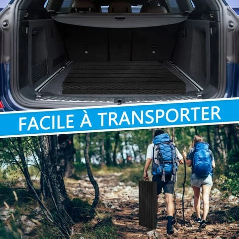 BOLLI Table Pliante Rectangulaire En Aspect Rotin - Table De Jardin 8 Personnes L181 X L75.5 X H73cm - Table Camping Exterieur Pour Jardin Terrasse Et Balcon – Image 3