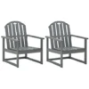 Nova Ensemble De 2 Chaises De Patio élégantes En Bois Massif Robuste Différentes Couleurs Couleur : Gris