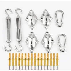 Kit De Matériel Pour Voiles D'ombrage - Kit D'installation De Pare-Soleil En Acier Inoxydable 304 - Pour Installer Des Voiles D'ombrage Rectangulaires Pour Terrasse, Jardin(kit D'accessoires Pour Voil