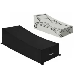 Promotion Housse De Protection , Imperméable, Coupe-Vent, Anti-UV, Tissu Oxford 210D Housse De Protection Bain De Soleil, Transat (210x75x40/80cm) – Noir
