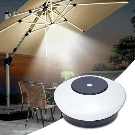 Lampes Pour Parasol, Avec 10 Modes D'Éclairage Luminaire LED Parasol Sans Fil Réglable Bluetooth Pour Parasol De Jardin Terrasse (Color)