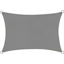 Voile D'ombrage Rectangulaire 2.5x3m Respirant Toile Ombrage Une Protection Des Rayons UV Pour Patio Jardin, Terrasse,Extérieur,Balcon, Couleur Gris
