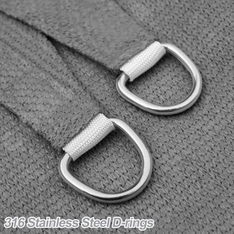 Voile D'ombrage Rectangulaire 2.5x3m Respirant Toile Ombrage Une Protection Des Rayons UV Pour Patio Jardin, Terrasse,Extérieur,Balcon, Couleur Gris – Image 3