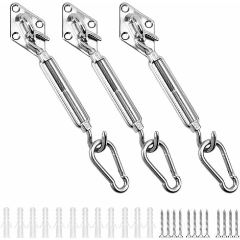 Kit De Fixation Voile D'ombrage Triangulaire Acier Inoxydable 304 Kit Accessoires De Fixation Pour Toile D'ombrage, Kit De Montage Pour Voile Solaire D'ombrage