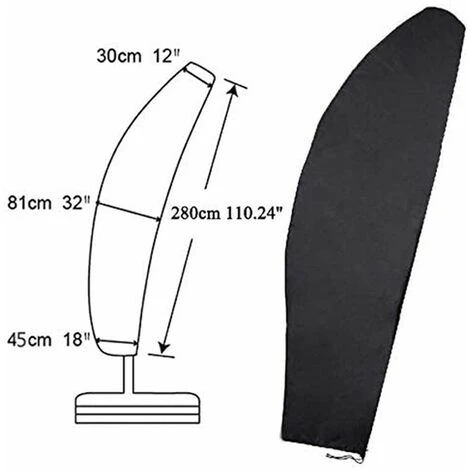 Housse Pour Parasol Déporté – Housse Parasol Excentré – Bâche De Protection Pour Parasol Déporté – Housse étanche Et Durable Pour Parasol(280x30x81x45CM) – Image 3