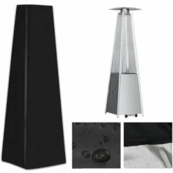 Housse De Chauffage De Terrasse,Housse Pour Parasol Chauffant Pyramidal Bâche,Bache De Protection Pour Chauffage De Terrasse Extérieur Anti-Poussière/Vent,Superma,noir