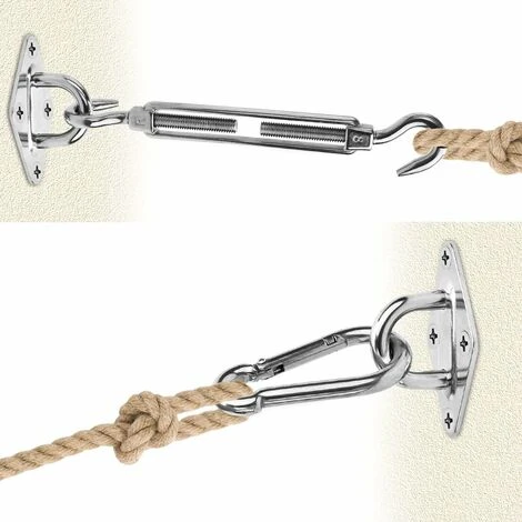 Kit De Fixation Voile D'ombrage Triangulaire, Carré Et Rectangle Acier Inoxydable 304 Kit Accessoires De Fixation Pour Toile D'ombrage, Kit De Montage Pour Voile Solaire D'ombrage (12pcs Set),dolaso – Image 3