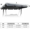 Toit De Rechange Pour Balancelle De Jardin 3 Places, Universel Toile De Rechange Pour Balancelle Jardin Exterieur, Imperméable Protection UV Housse De Rechange Toit De Balançoire (Gris,S)